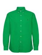 Custom Fit Garment-Dyed Oxford Shirt Tops Shirts Casual Green Polo Ral...