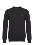 Crew Neck Lambswool Blend Jumper Tops Knitwear Round Necks Grey Lyle &...