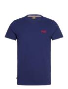 Vintage Logo Emb Tee Tops T-shirts Short-sleeved Blue Superdry