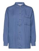 Vibista L/S Over Shirt/Su - Noos Tops Shirts Long-sleeved Blue Vila