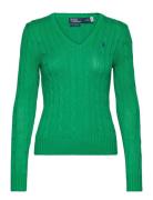Cable-Knit Cotton V-Neck Sweater Tops Knitwear Jumpers Green Polo Ralp...