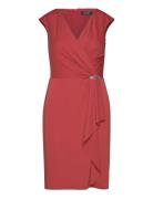 Str Matte Jersey-Cktl Dress W/ Trim Lyhyt Mekko Red Lauren Ralph Laure...