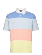 Retro Block Stripe Ss Rugger Tops Polos Short-sleeved Blue GANT