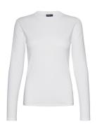 Cotton Long-Sleeve Tee Tops T-shirts & Tops Long-sleeved White Polo Ra...