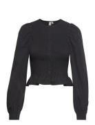 Onlnew Aspen Ls Smock Top Wvn Tops Knitwear Cardigans Black ONLY