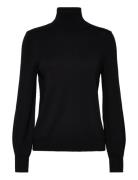 Basic Roll Neck Jumper, Lenzing™ Ecovero™ Tops Knitwear Turtleneck Bla...