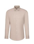 Cityhemden 1/1 Arm Tops Shirts Business Beige Seidensticker