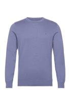 Classic Cotton Crew Neck Tops Knitwear Round Necks Blue Tommy Hilfiger