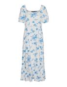 Vmmymilo Ss 7/8 Dress Wvn Ga Polvipituinen Mekko White Vero Moda