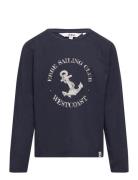 Crawford Ls Tee Tops T-shirts Long-sleeved T-shirts Navy Ebbe Kids