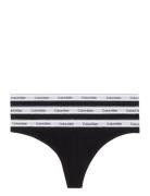 Thong 3Pk Stringit Alusvaatteet Black Calvin Klein