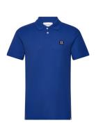 Piece Pique Polo Tops Polos Short-sleeved Blue Les Deux