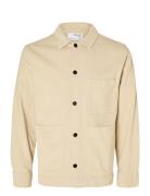 Slhloosetony-Cord Overshirt Noos Tops Overshirts Beige Selected Homme