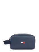 Tjm Archive Leather Washbag Toilettilaukut Blue Tommy Hilfiger