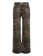 Onljuicy-Anlie Hw Wide Aop Pant Pnt Bottoms Trousers Wide Leg Brown ON...