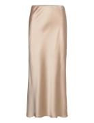 Objsateen Mw Ancle Skirt Div Pitkä Hame Beige Object