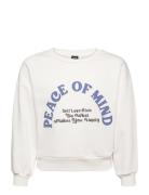 Nlfheace Ls Short Sweat Tops Sweat-shirts & Hoodies Sweat-shirts White...