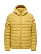 Onsbron Hood Quilt Jacket Otw Vd Vuorillinen Takki Topattu Takki Yello...