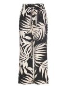 Bow Printed Trouser Bottoms Trousers Wide Leg Black Mango