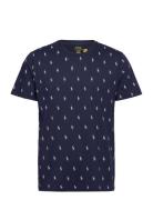 Bci Prntd Lqd Ctn-Sle-Top Tops T-shirts Short-sleeved Navy Polo Ralph ...