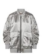 Heavy Shiny Bomber Jacket Bombertakki Silver Stella Nova