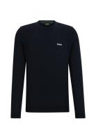 Momentum_Lite_Cn24 Tops Knitwear Round Necks Navy BOSS