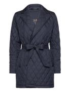 Diamond-Quilted Wrap Coat Tikkitakki Navy Lauren Ralph Lauren