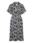 Rel Monogram Print Ss Caftan Polvipituinen Mekko Navy GANT