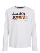 Jjluke Tee Ls Crew Neck Mni Tops T-shirts Long-sleeved T-shirts White ...