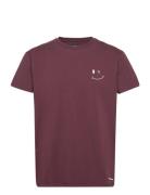 Patrick Organic Tee Tops T-shirts Short-sleeved Burgundy Clean Cut Cop...