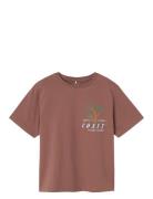 Nkmhejman Ss Nreg Top Tops T-shirts Short-sleeved Brown Name It