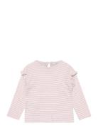 Striped Long Sleeves T-Shirt Tops T-shirts Long-sleeved T-shirts Pink ...