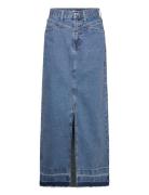 Long Denim Skirt Pitkä Hame Blue Mango