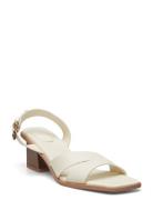 Block-Heel Sandals Korolliset Sandaalit White Mango