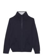 Zipped Cotton Cardigan Tops Knitwear Pullovers Navy Mango