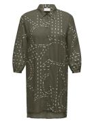 Carphoebe Life 3/4 Shirt Dress Aop Polvipituinen Mekko Green ONLY Carm...