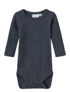 Nbmwang Wool Needle Ls Body Solid Noos Bodies Long-sleeved Navy Name I...