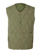 Slhrelax-Cfw Quilt Vest Ex Liivi Khaki Green Selected Homme