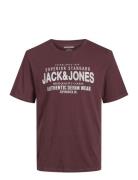 Jjjeans Tee Ss O-Neck Ln Tops T-shirts Short-sleeved Burgundy Jack & J...