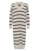 Onlnew Tessa L/S Midi V Dress Knt Noos Polvipituinen Mekko Cream ONLY