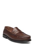 Aged-Leather Loafers Loaferit Matalat Kengät Brown Mango