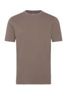 Mens Stretch Crew Neck Tee S/S Tops T-shirts Short-sleeved Brown Lindb...