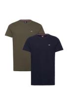 Tjm 2Pack Slim Jersey Tee Tops T-shirts Short-sleeved Multi/patterned ...