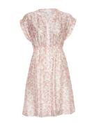 Mschisadora Ss Shirt Dress Aop Lyhyt Mekko Pink MSCH Copenhagen