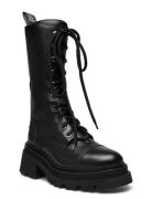 Ride Semy-Shiny Calfskin Shoes Boots Ankle Boots Laced Boots Black Zad...