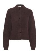 Alphagz Short Cardigan Noos Tops Knitwear Cardigans Burgundy Gestuz