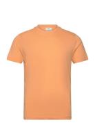 Basic Cotton Stretch T-Shirt Tops T-shirts Short-sleeved Orange Mango