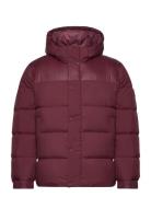 Mix Down Hooded Puffer Jacket Vuorillinen Takki Topattu Takki Red Tomm...