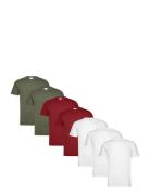 Basic O-Neck Tee S/S 7 Pack Tops T-shirts Short-sleeved Multi/patterne...