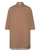 Belabay Tops Shirts Short-sleeved Brown American Vintage